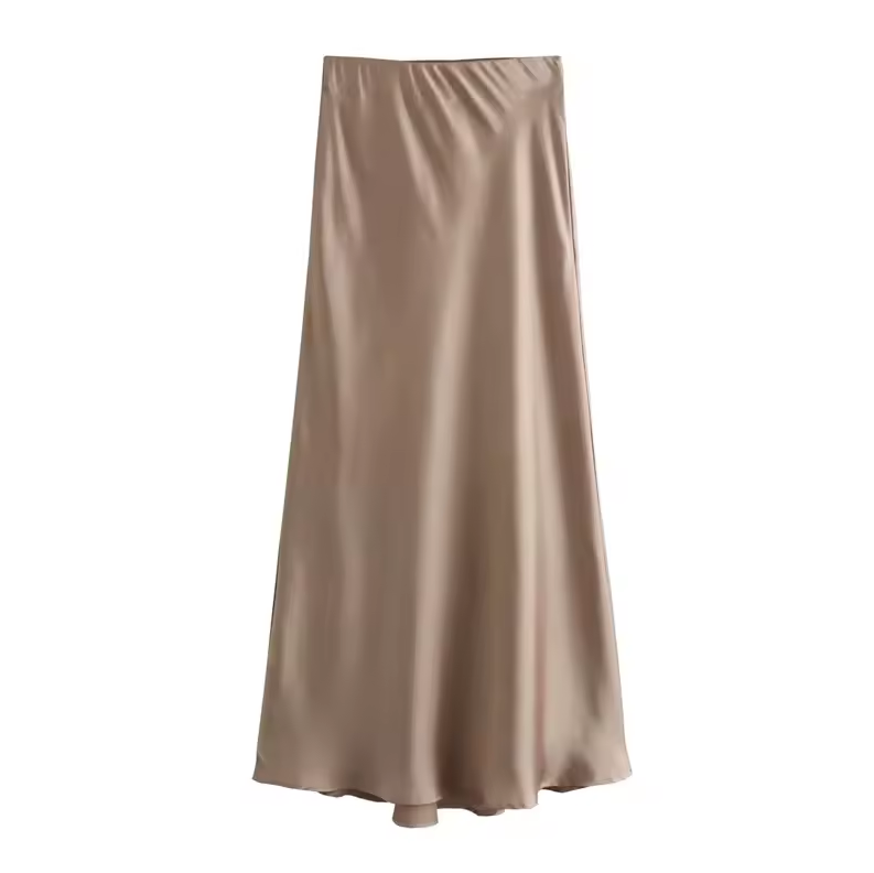 Gonna beige in satin